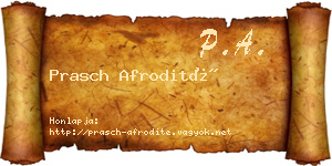 Prasch Afrodité névjegykártya